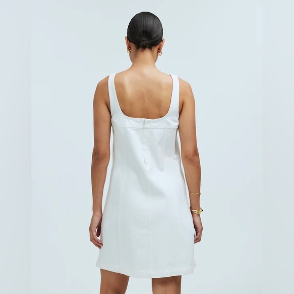 Madewell White Denim A-Line Sleeveless Mini Dress Size 4 - Picture 10 of 11